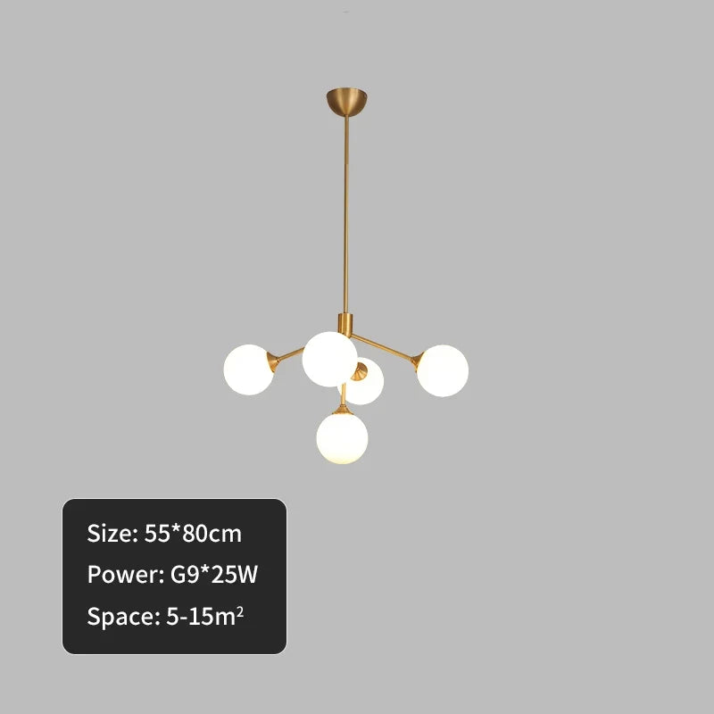 lustre design nordique décoratif avec éclairage led spoutnik