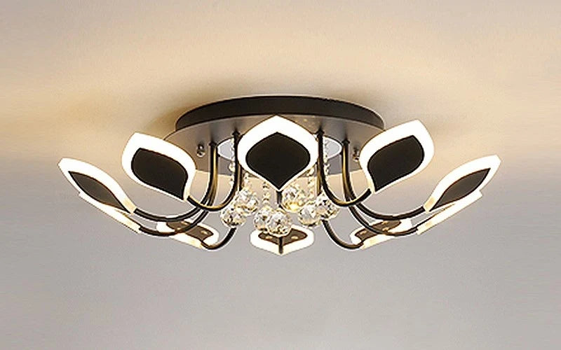 plafonniers modernes en cristal clair avec éclairage led terrestre