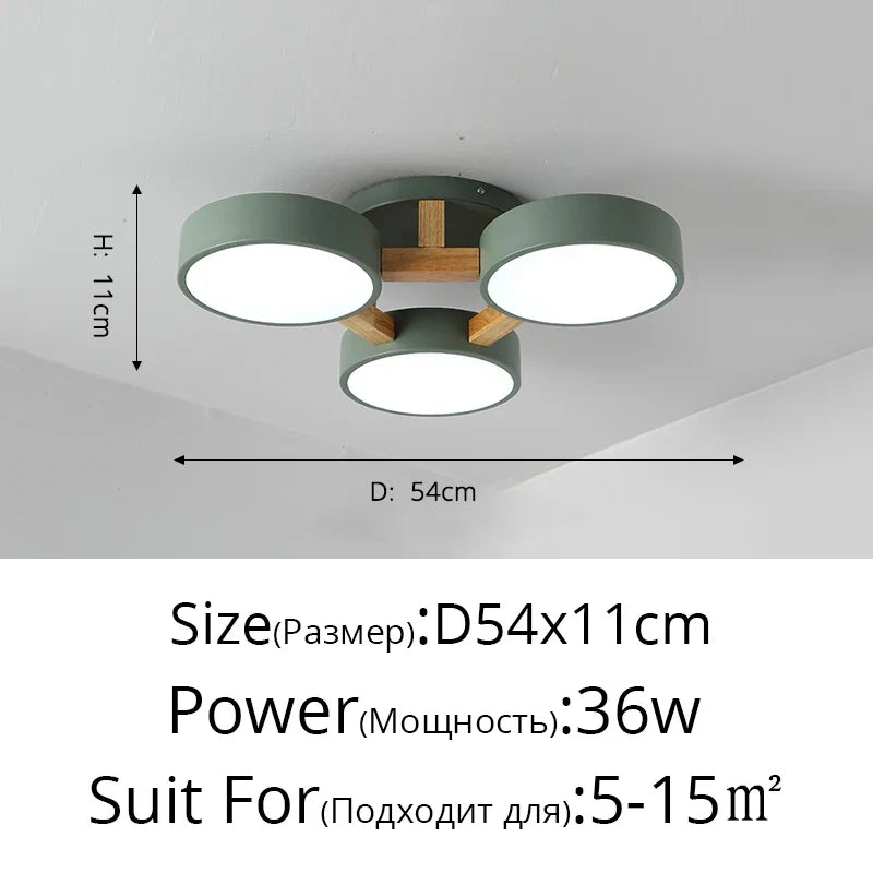plafonnier led design moderne en acrylique et bois forme moléculaire