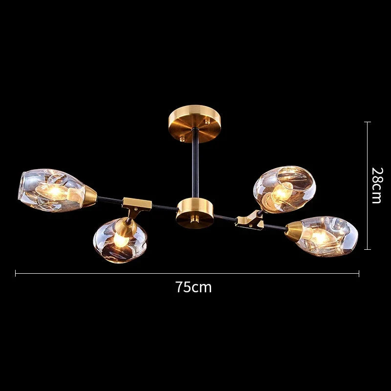 lustre en verre transparent pour intérieur design élégant
