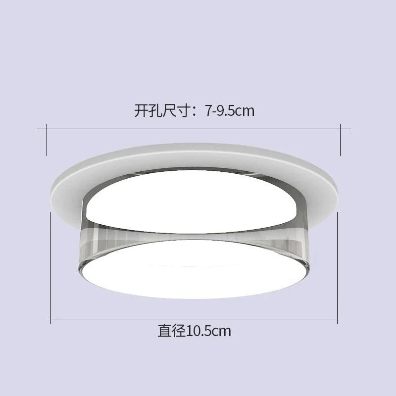 plafonnier led intégré avec spot en cristal pour décoration d'intérieur