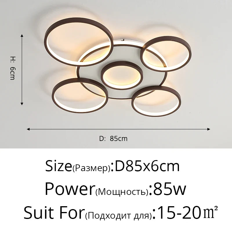 lustre led moderne en bois et aluminium pour éclairage intérieur