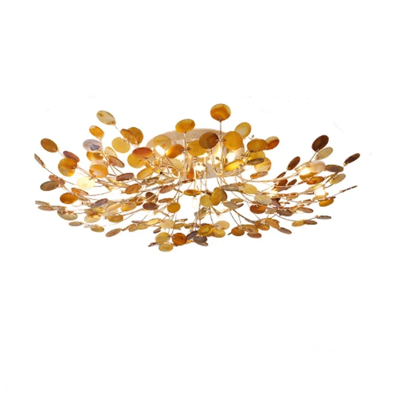lustre design art déco en agate colorée à led