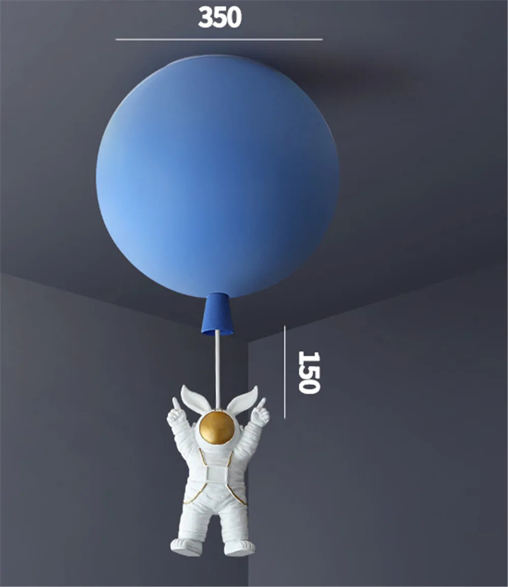 plafonnier led nordique avec astronaute et ballons pour enfants