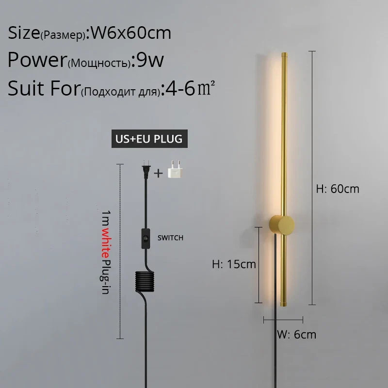 Simple avec prise 	 applique murale LED moderne lumières salon étude chambre chevet couloir allée salon cuisine lampe éclairage intérieur