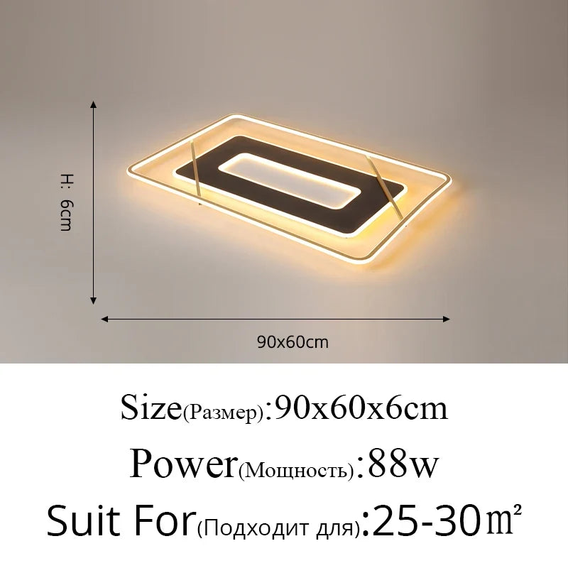 plafonnier led design moderne ultra fin pour intérieur décoratif