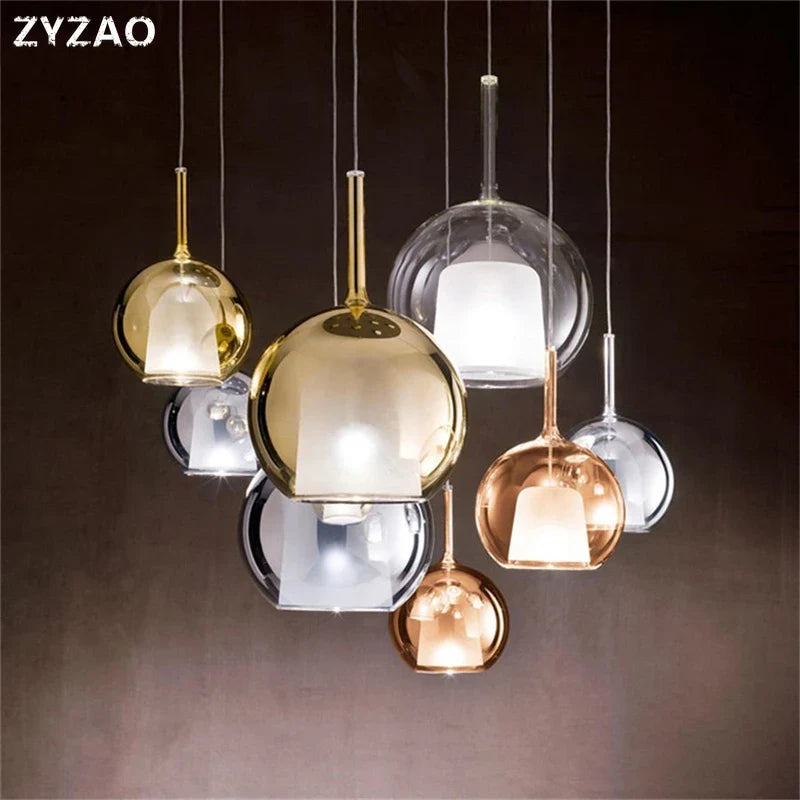 suspension moderne en verre design nordique pour intérieur élégante