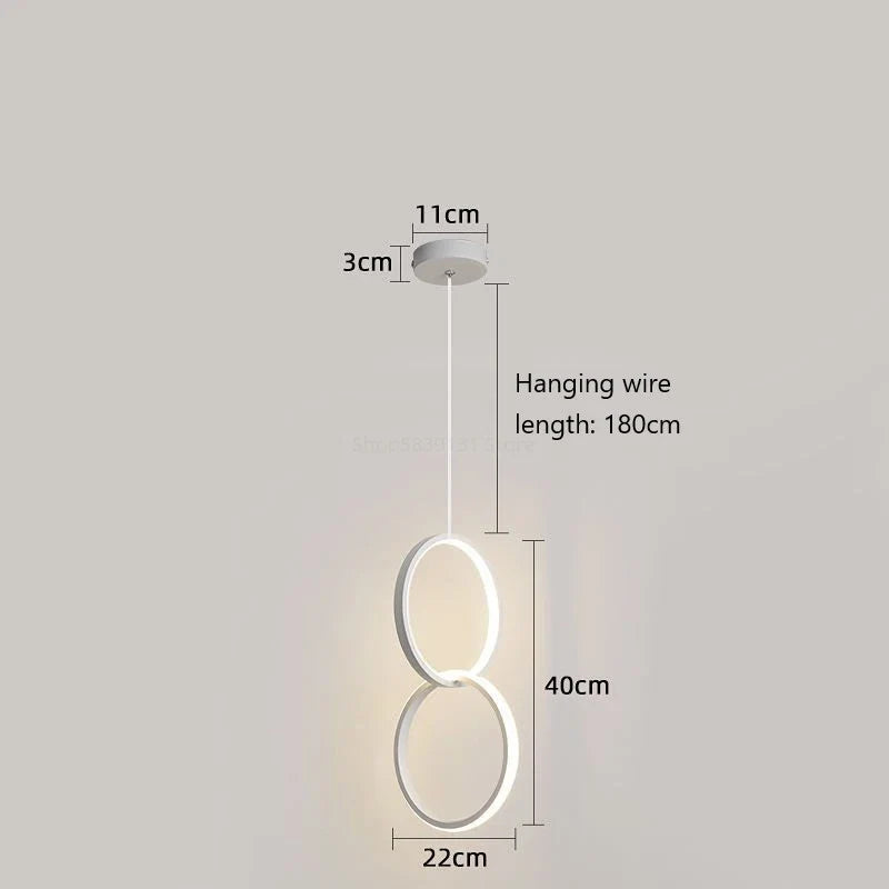 suspension led moderne en forme d'anneau pour décoration maison