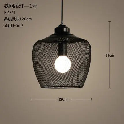 lustre cage à oiseaux style loft rétro en fer créatif minimaliste