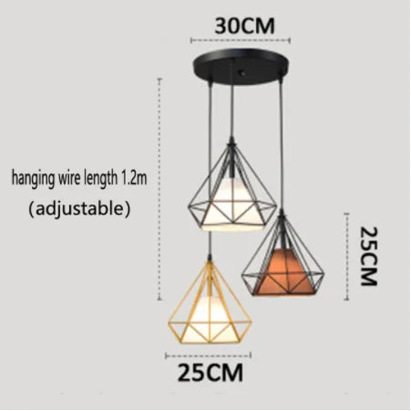 2022 New Nordic aisle diamond chandelier simple modern retro wrought iron living room dining room led ceiling chandelier