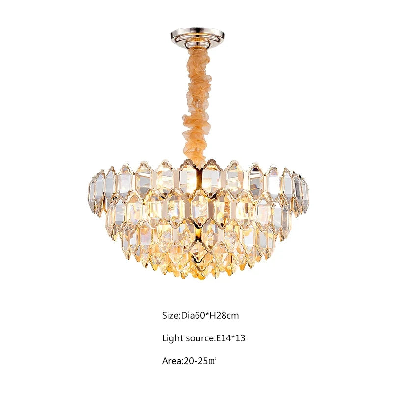 lustre moderne en cristal design avec éclairage led