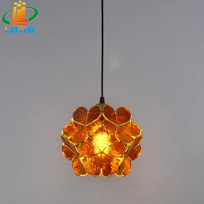 lampe à pétales en verre style nordique pour décoration intérieure