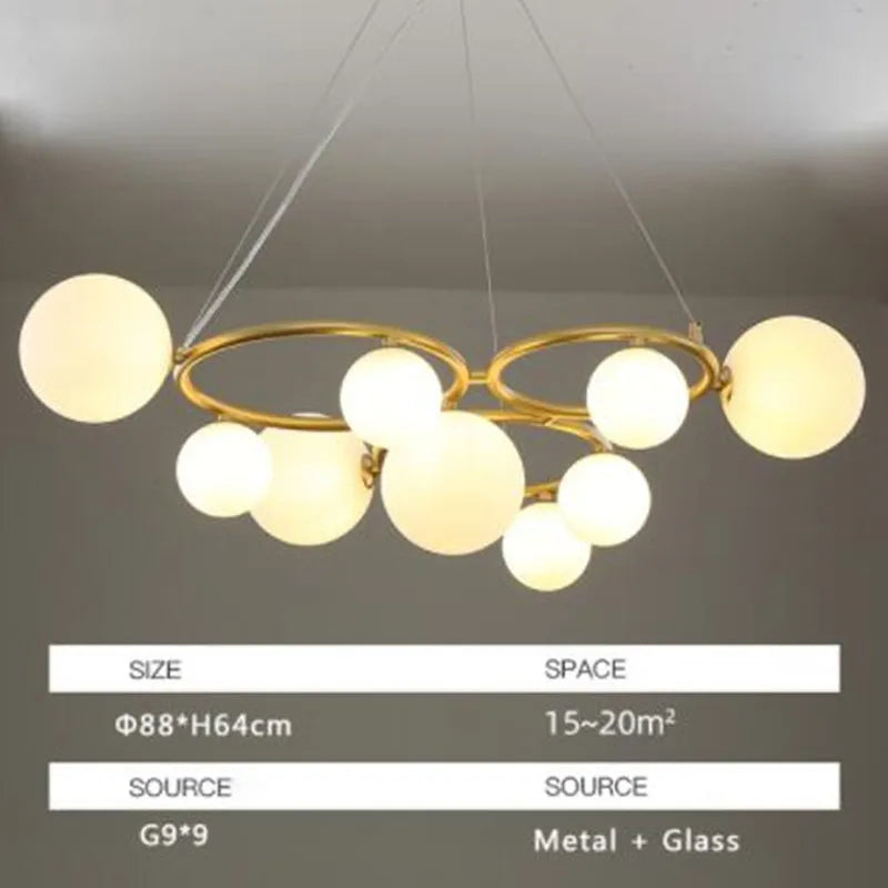 suspension moderne en verre avec ampoule incluse pour décoration intérieure