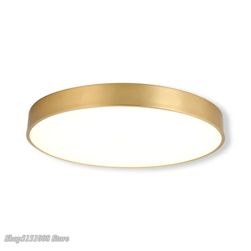 plafonnier led acrylique doré moderne ultrafin