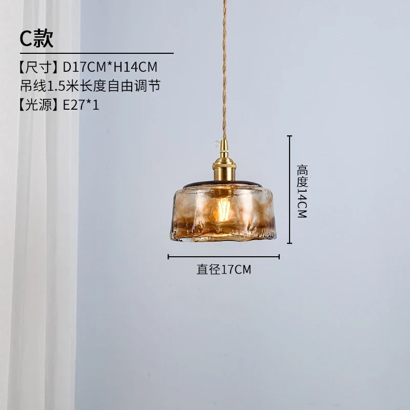 suspension en verre rétro style industriel pour intérieur décoratif