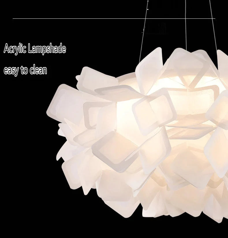 suspension fleur design italie led acrylique pour salon chambre