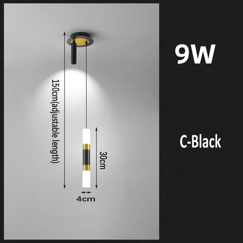suspension led au design moderne avec long câble
