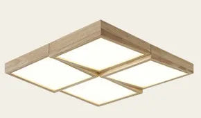 plafonnier à led en bois avec télécommande pour éclairage intérieur