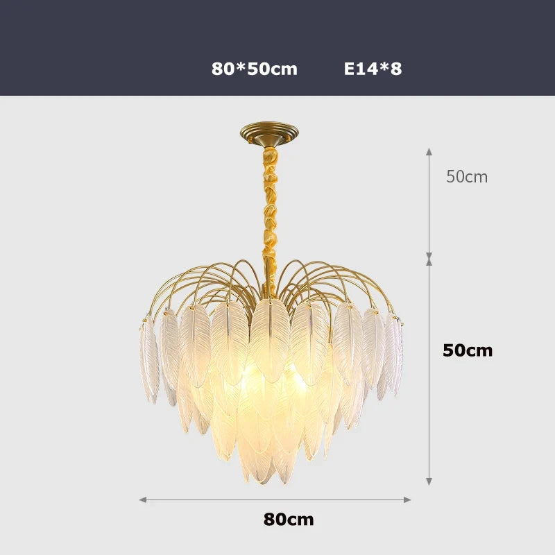 LED moderne verre blanc plume d'oie or argent Lustre éclairage Lustre lampes suspendues Suspension Luminaire Lampen pour Foyer