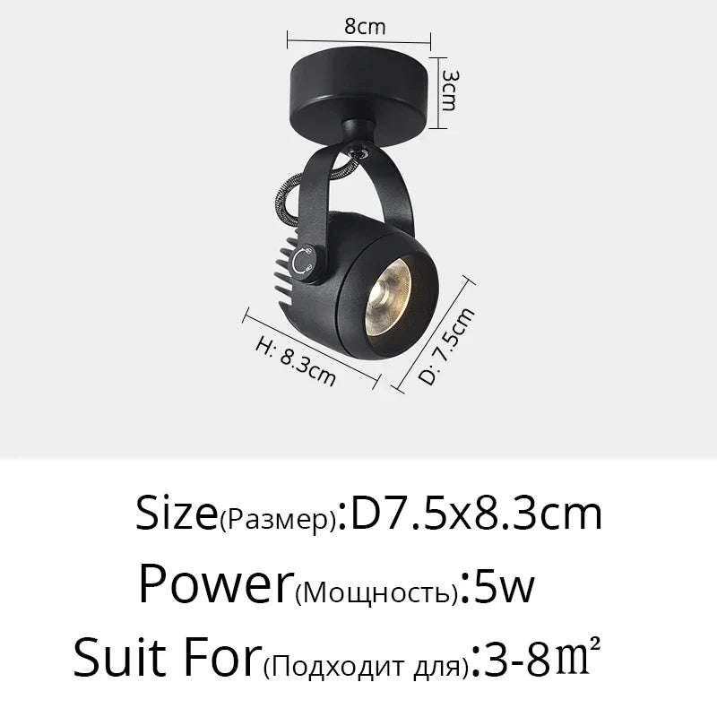 projecteur led rond carré surface montée angle réglable