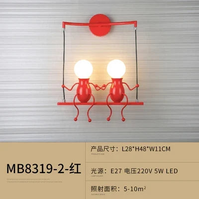 applique murale moderne en fer humanoïde luminaire décoratif d'intérieur