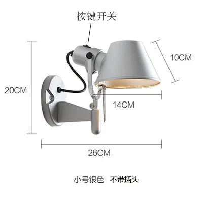 applique murale led moderne à bras long pliable et réglable pour lecture
