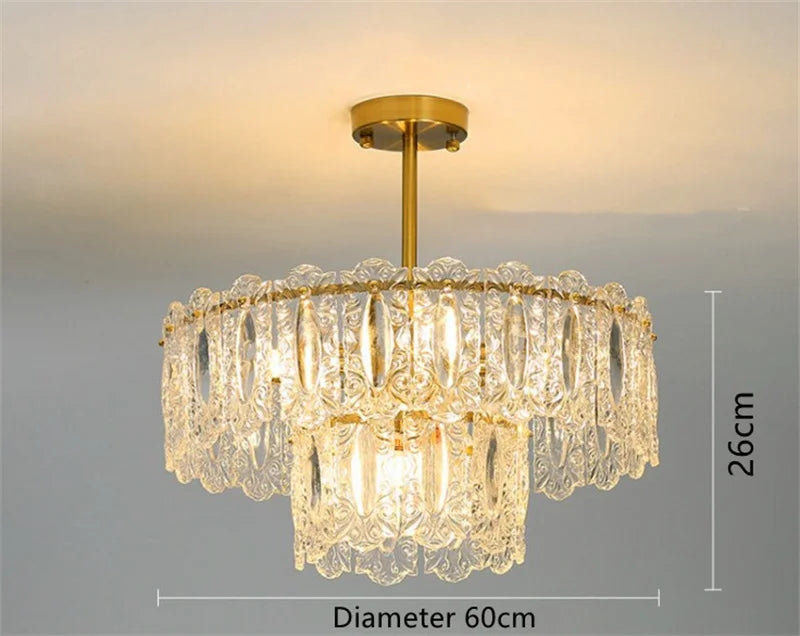 lustre rond en verre artistique pour intérieur moderne
