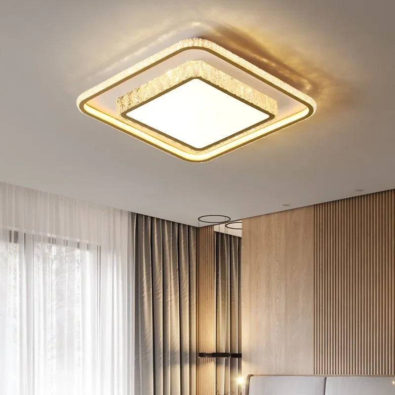 plafonnier moderne en cristal ambiance chaleureuse et romantique