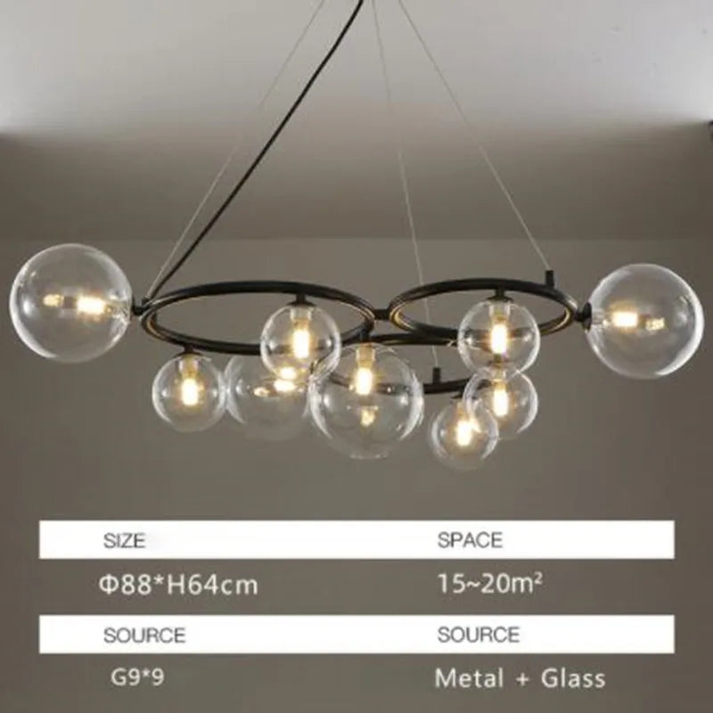 suspension moderne en verre avec ampoule incluse pour décoration intérieure