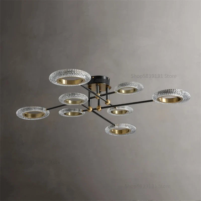 plafonnier led en cuivre avec abat-jour pmma haute transmission