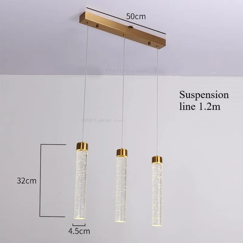 suspension moderne en cristal à bulles pour bars et cafés