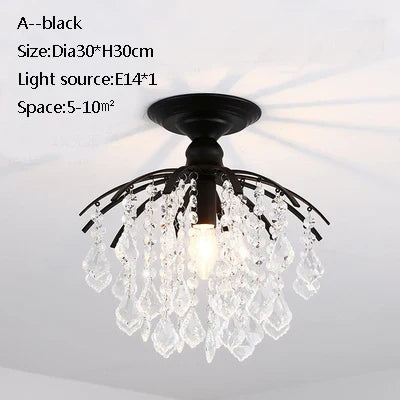 plafonnier led en cristal doré pour décoration moderne