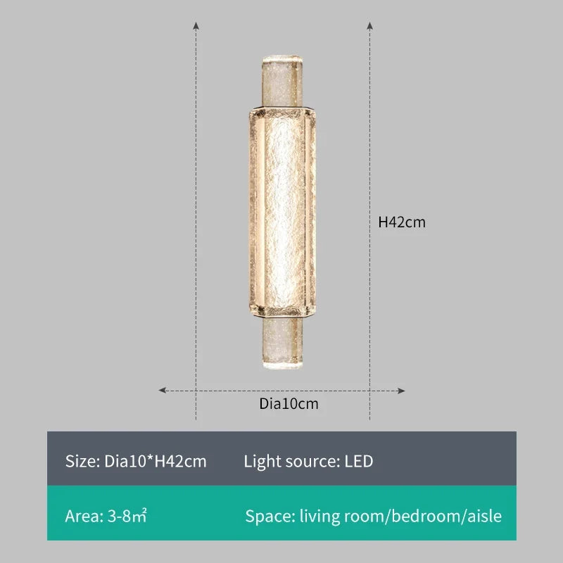 applique murale en cristal à led pour décoration intérieure lumineuse