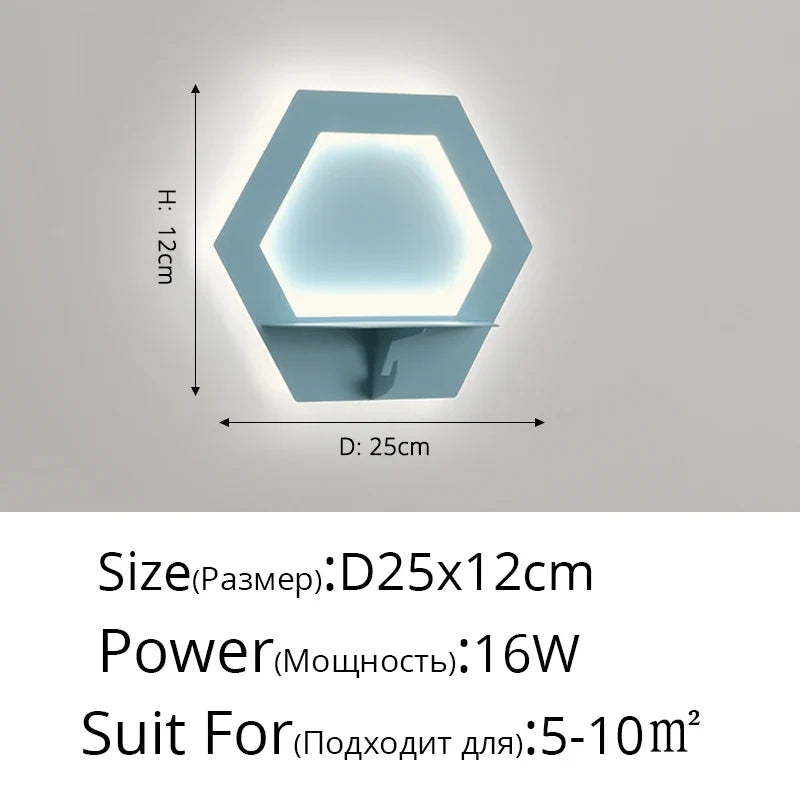 applique murale led moderne économie d'énergie étagère nordique