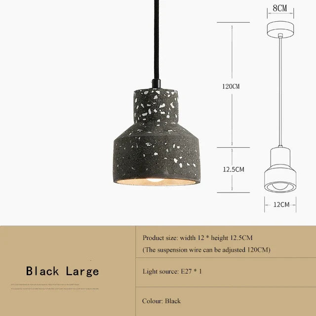 suspension moderne en terrazzo design nordique plusieurs couleurs led