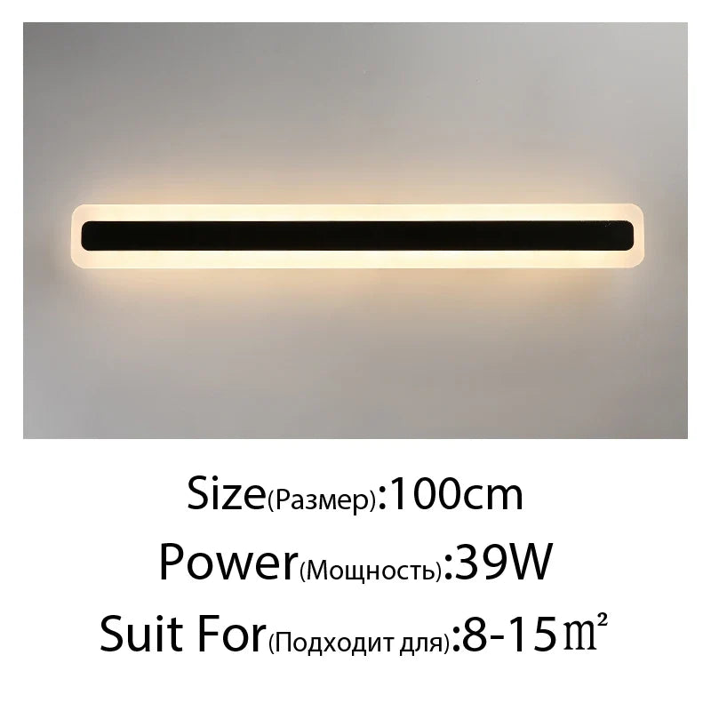 applique murale led acrylique miroir rectangle déco maison