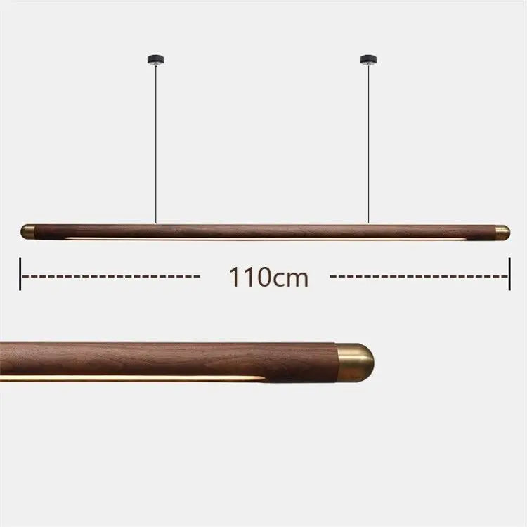 suspension design minimaliste en bois avec bande led