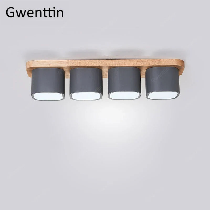plafonnier moderne en bois et fer design nordique pour intérieur décoratif