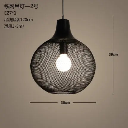 lustre industriel cage à oiseaux style loft rétro en fer minimaliste