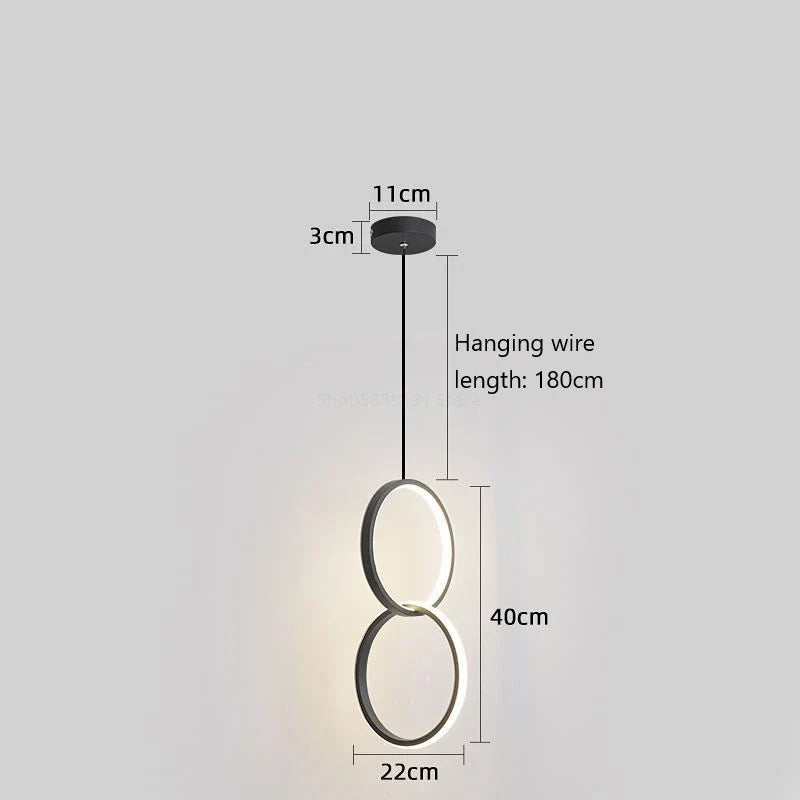 suspension led moderne en forme d'anneau pour décoration maison