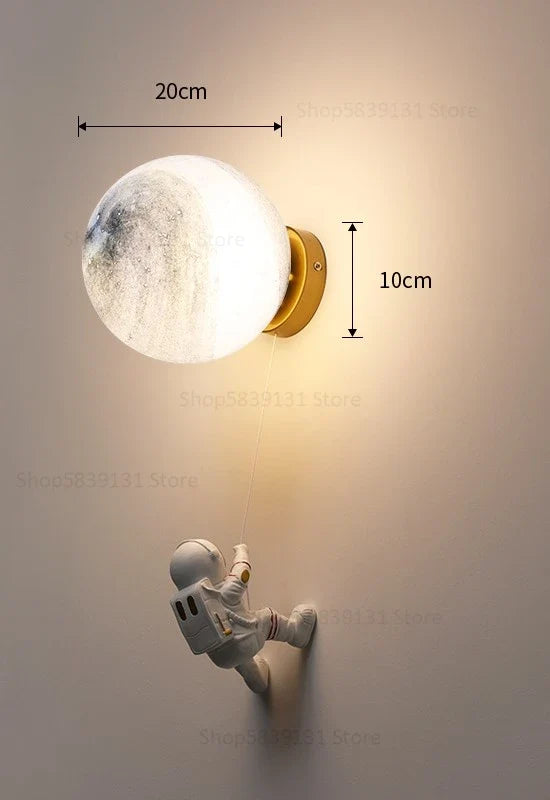 applique murale astronaute moderne pour chevet d'enfant décoration étoile lune