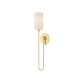 Applique murale à tige en boucle et abat-jour cylindrique en tissu — Tisserand