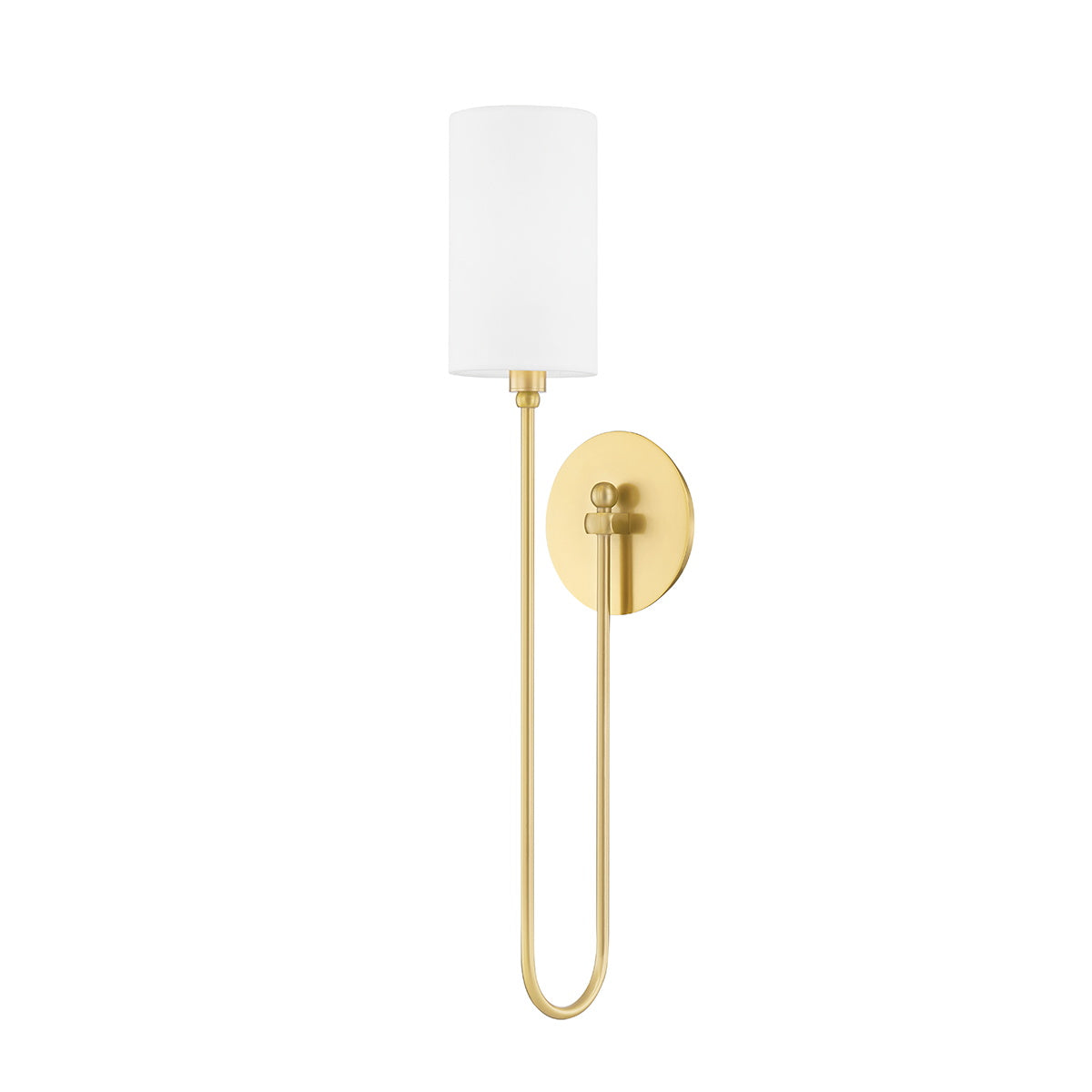 Applique murale à tige en boucle et abat-jour cylindrique en tissu — Tisserand