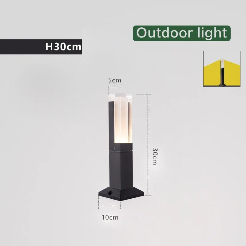 Lampe à gazon moderne lumière extérieure en aluminium étanche à l'eau porche jardin IP54 lampe à gazon extérieure maison cour décor paysage lumières