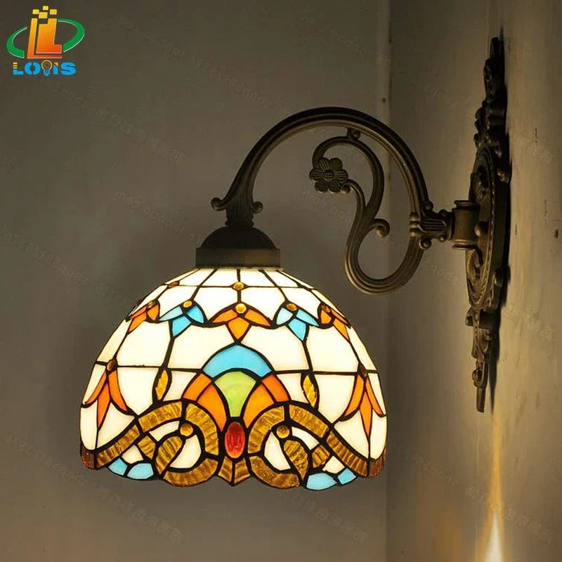 applique murale baroque américaine style tiffany pour éclairage décoratif