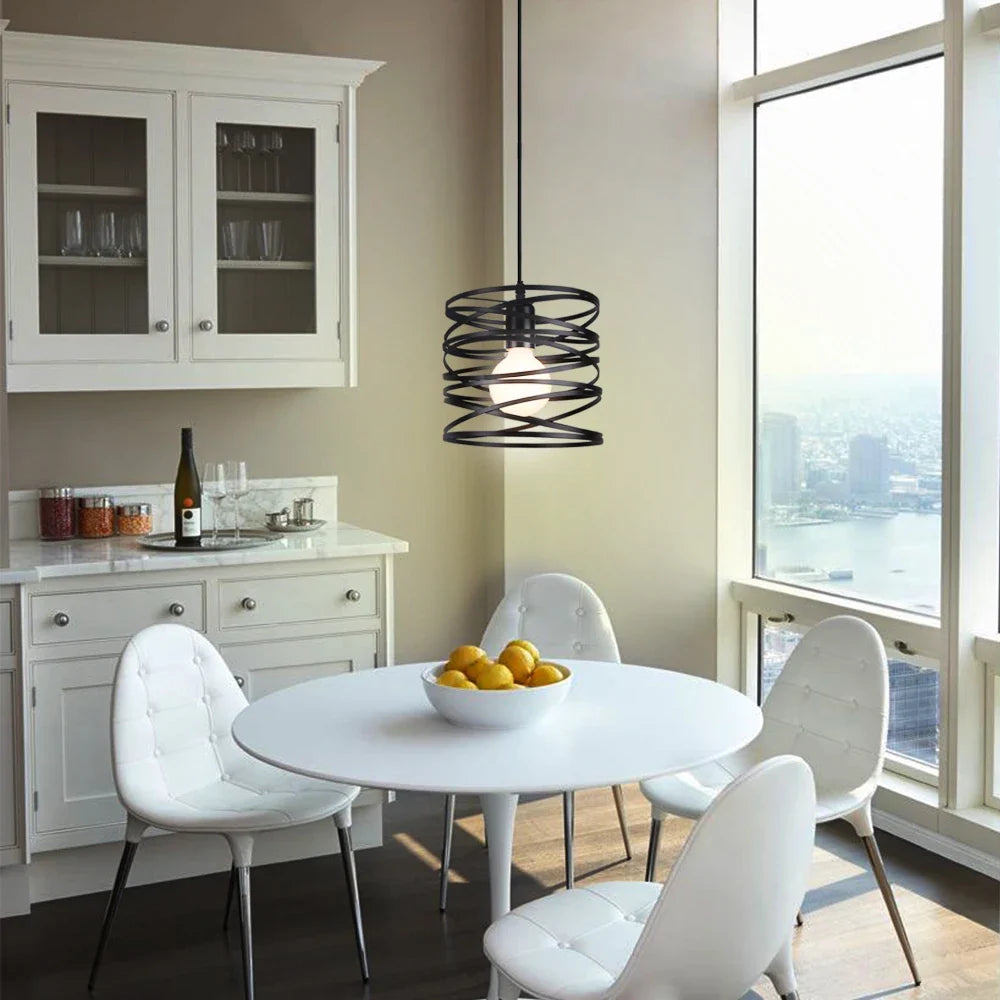 lampe suspendue spirale led tourbillon moderne vintage