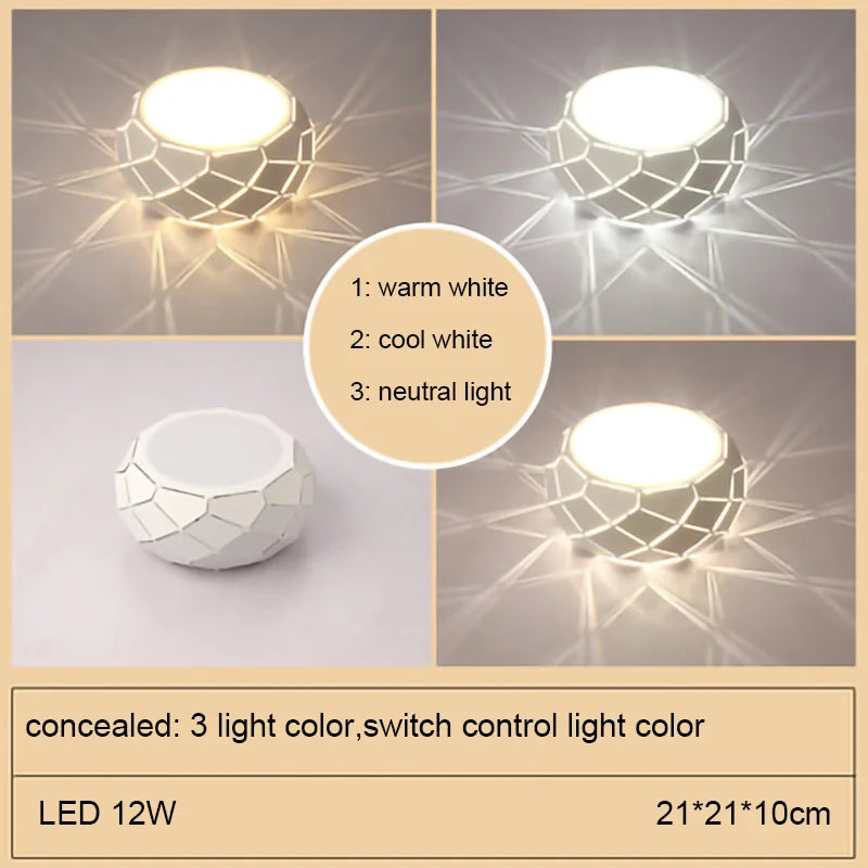 Plafonnier LED moderne simplicité 5W 12W