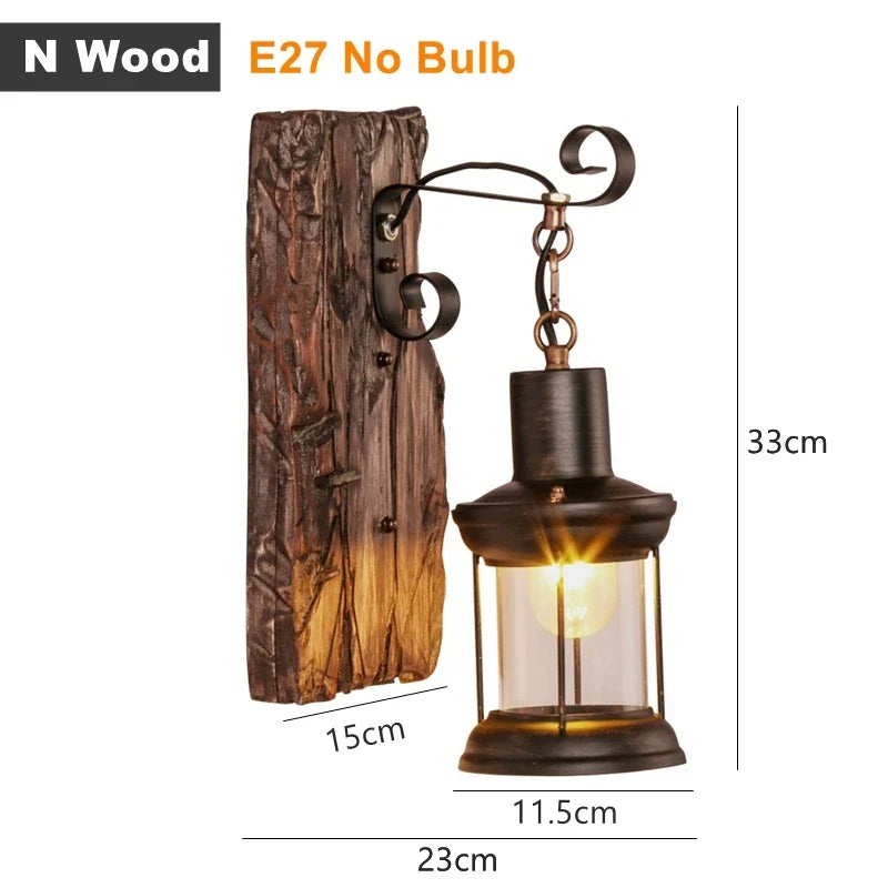 applique murale led rustique en fer vintage pour intérieur et extérieur