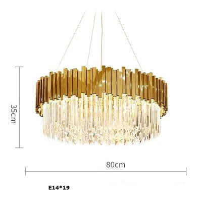 plafonnier moderne en cristal ovale à plusieurs couches