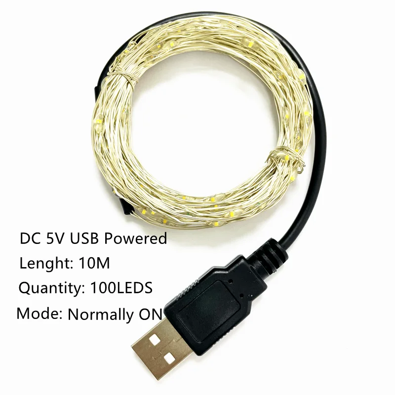 guirlande lumineuse à led en fil de cuivre pour célébrations et décorations